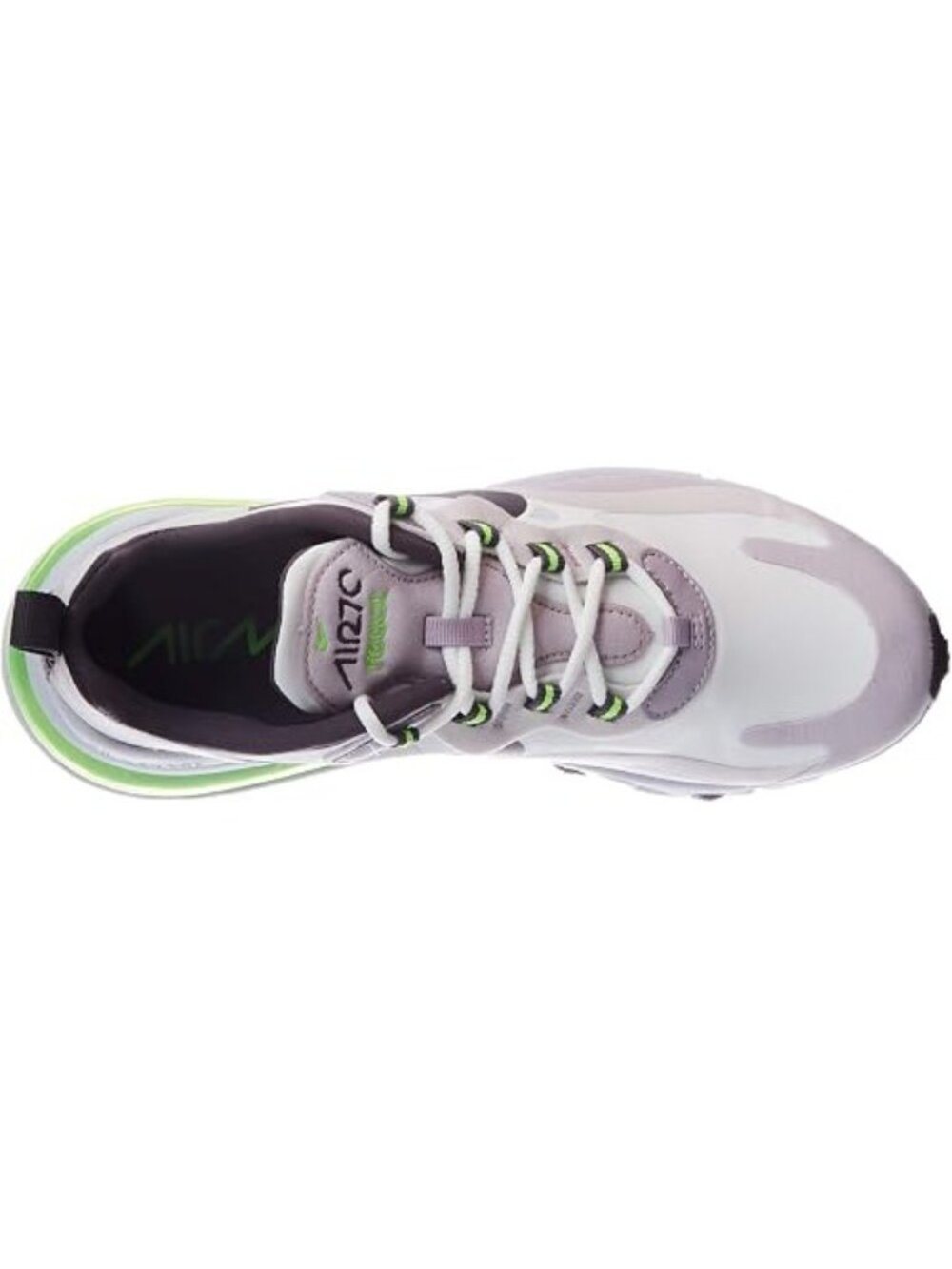 Nike Air Max 270 React Summit White Grey Electric Green Mens Size 9 CI3866-100 - Picture 8 of 13